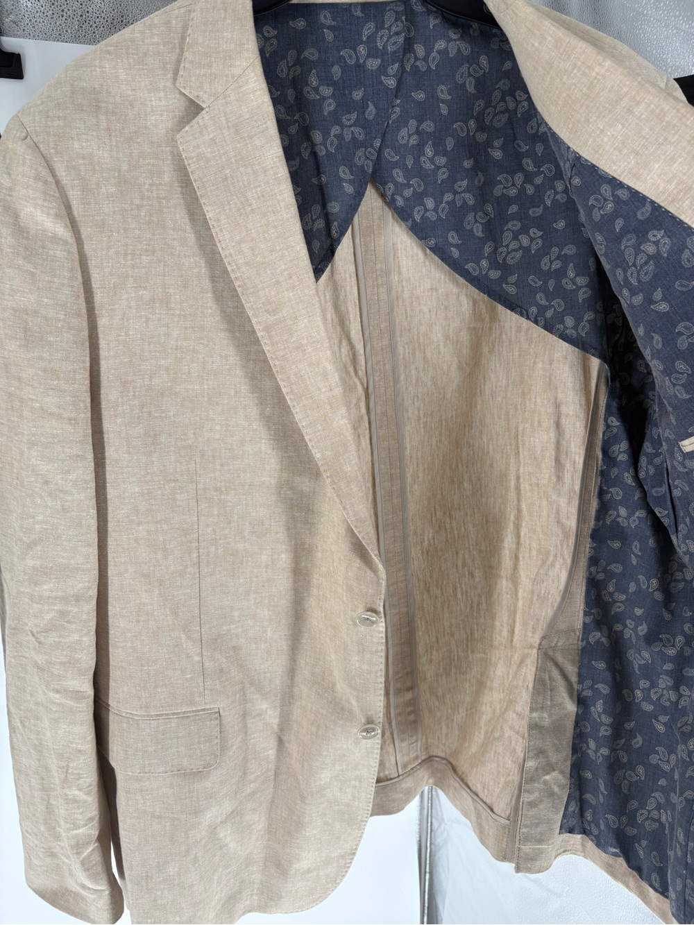 Men’s Joseph Abboud Beige Two-Button Sport Coat and pants set XXL - Picture 7 of 8